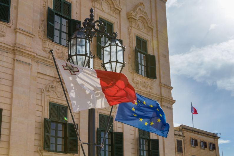 Malta and EU flag