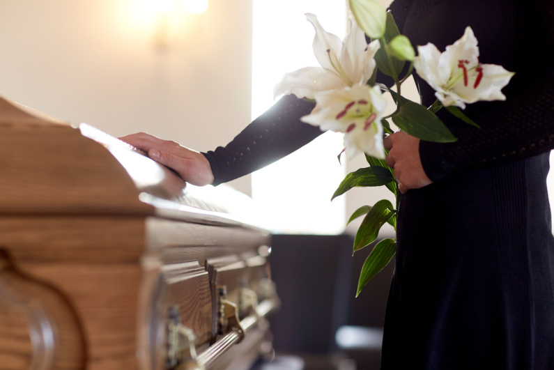 Coffin at funeral