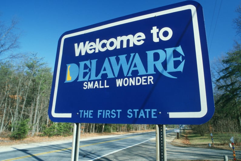 Welcome to Delaware highway sign