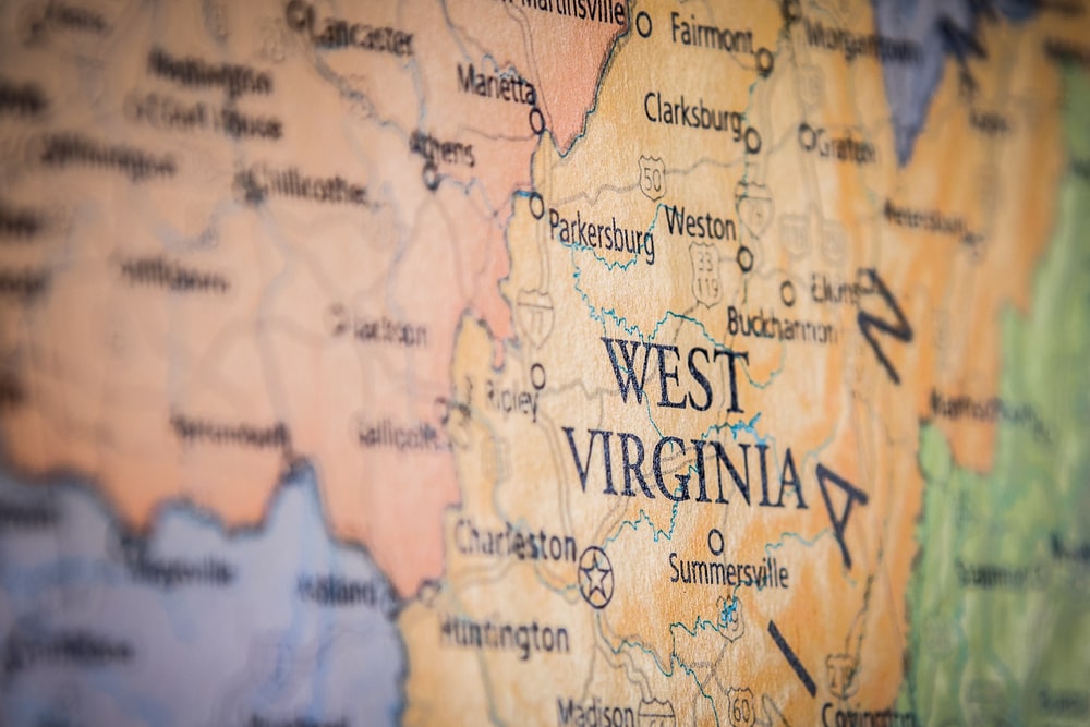 West Virginia on a map
