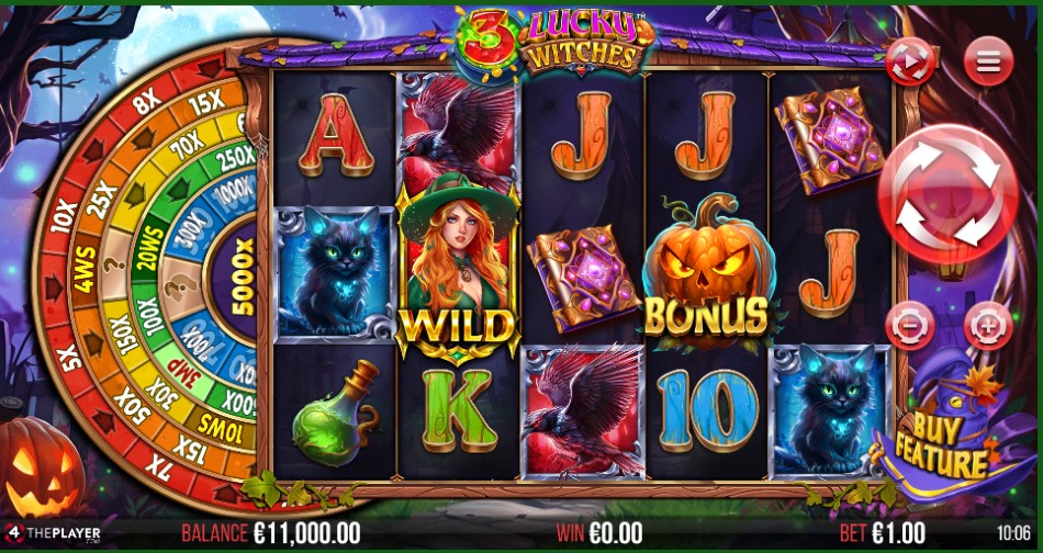 3 Lucky Witches slot reels by 4ThePlayer