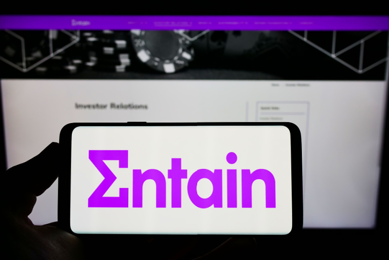 Entain logo on a phone