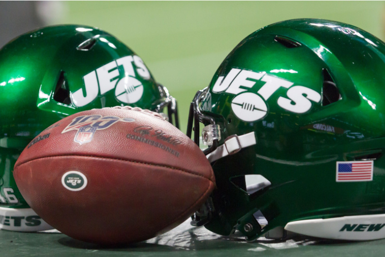New York Jets helmets and football