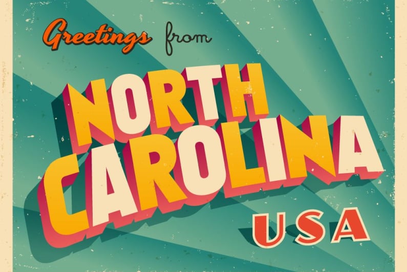 North Carolina greetings postcard