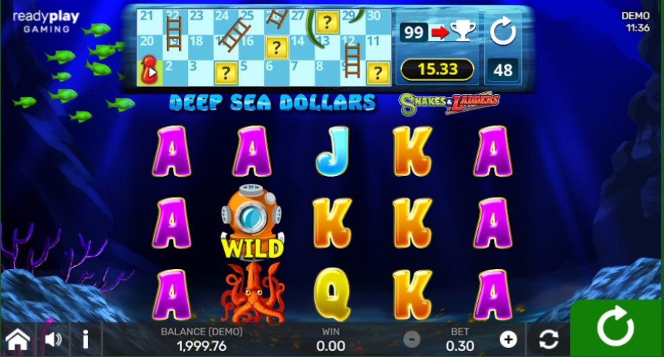 Deep Sea Dollars slot reels by Ready Play Gaming