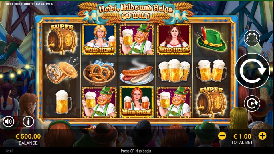 Heidi Hilde Und Helga Go Wild slot reels by Reevo