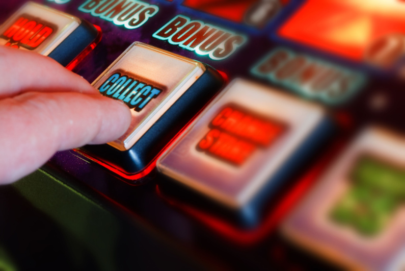 Closeup of gambling machine buttons