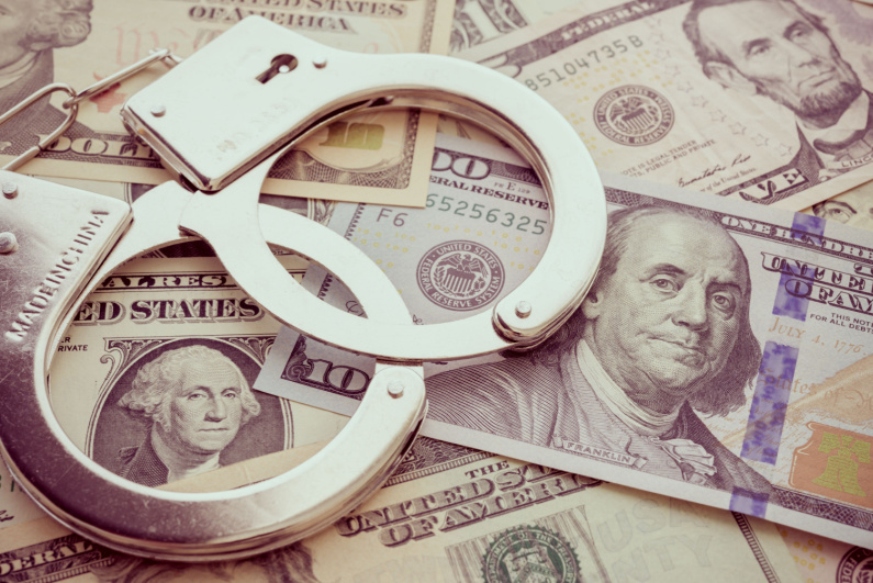 Handcuffs on cash