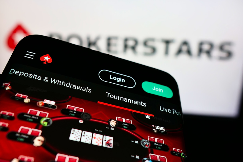PokerStars on a mobile phone