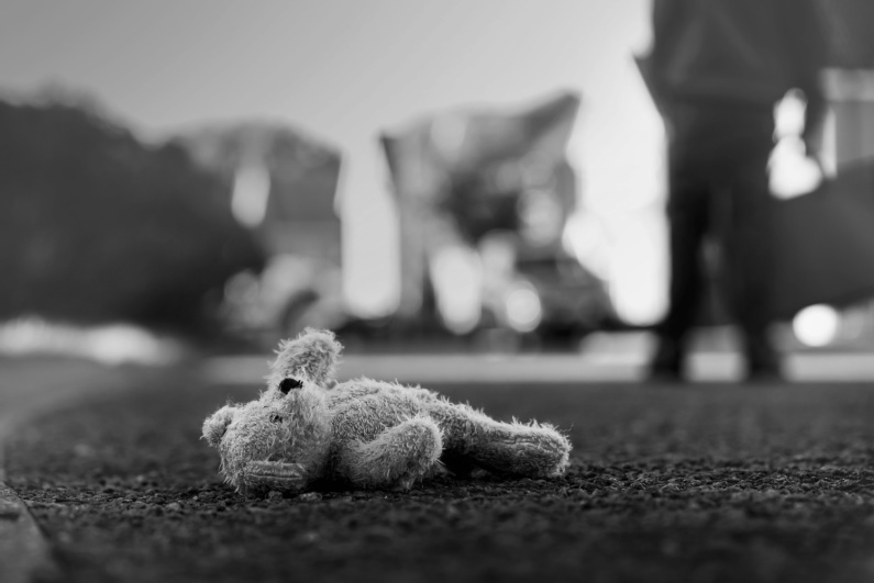 Dropped teddy bear