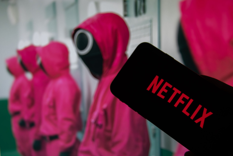 Squid Game outfit with netflix logo