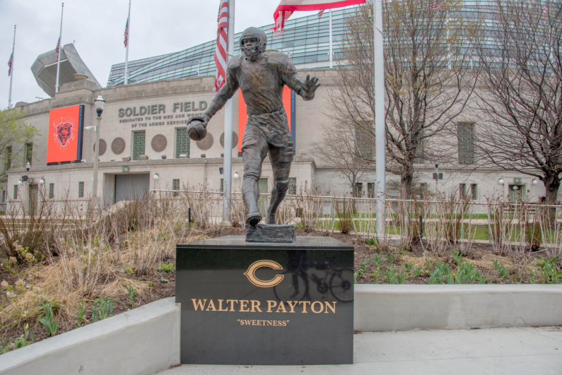 Walter Payton statue outside of Soldier Field