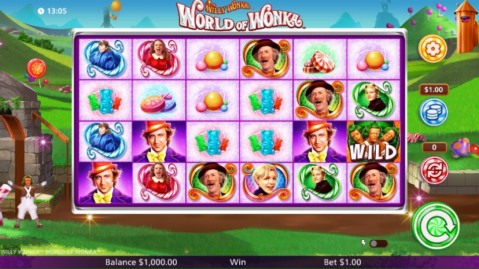 Willy Wonka & the Chocolate Factory slot reels by Light & Wonder