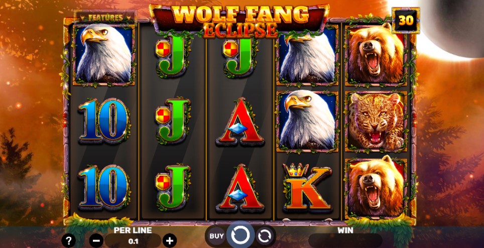 Wolf Fang Eclipse slot reels by Spinomenal