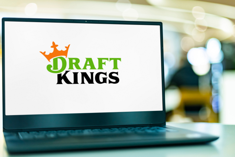 DraftKings logo on laptop