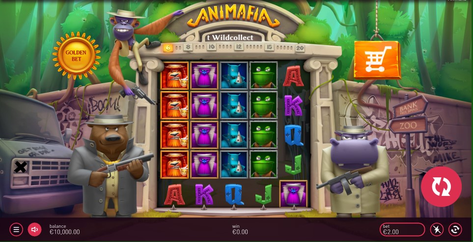Animafia slot reels by Peter and Sons