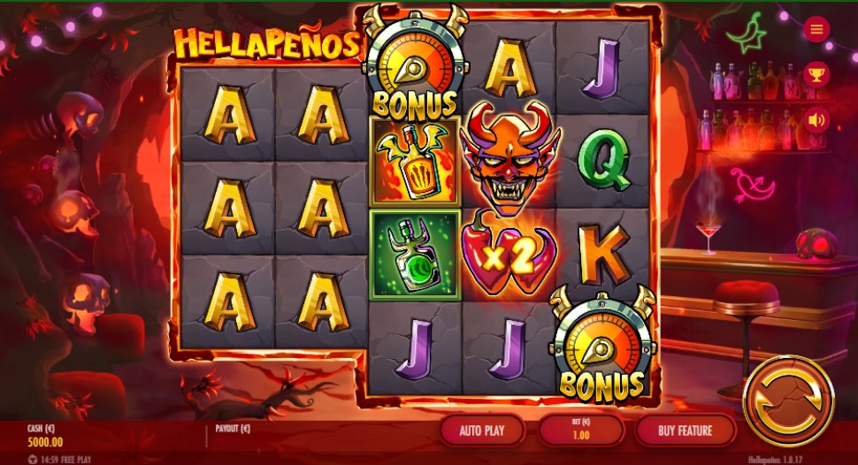 Hellapenos slot reels by Thunderkick