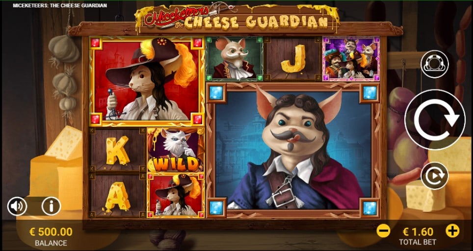 Miceketeers The Cheese Guardian slot reels by Reevo