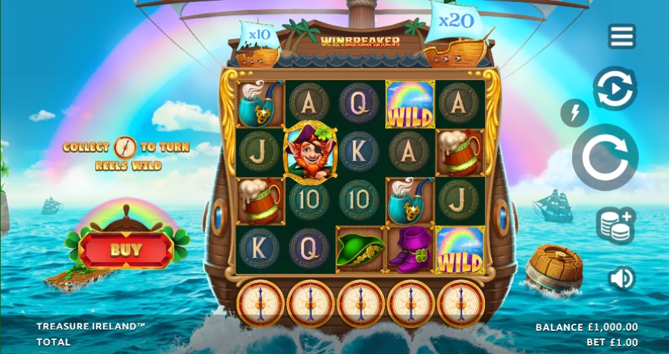 Treasure Ireland slot reels by Northern Lights Gaming