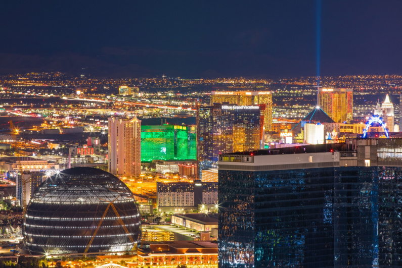 Aerial shot of Las Vegas