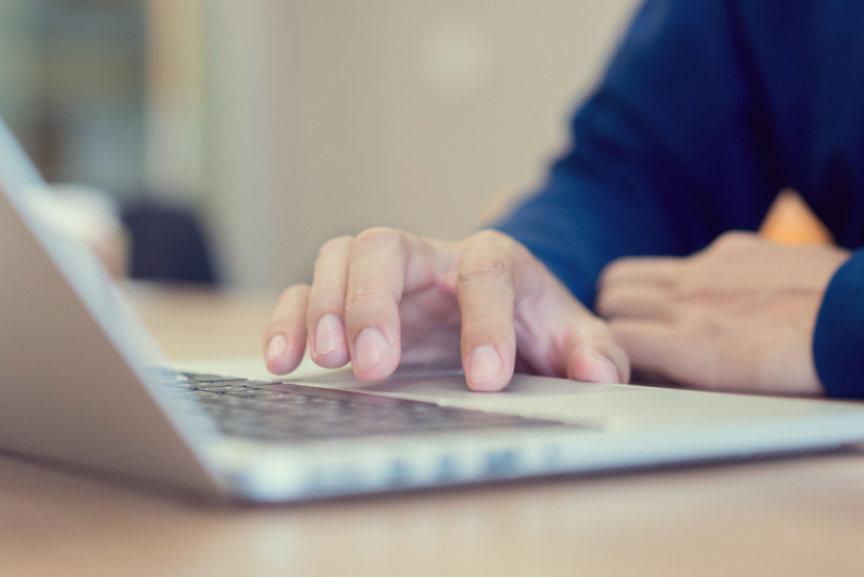 Person using a laptop