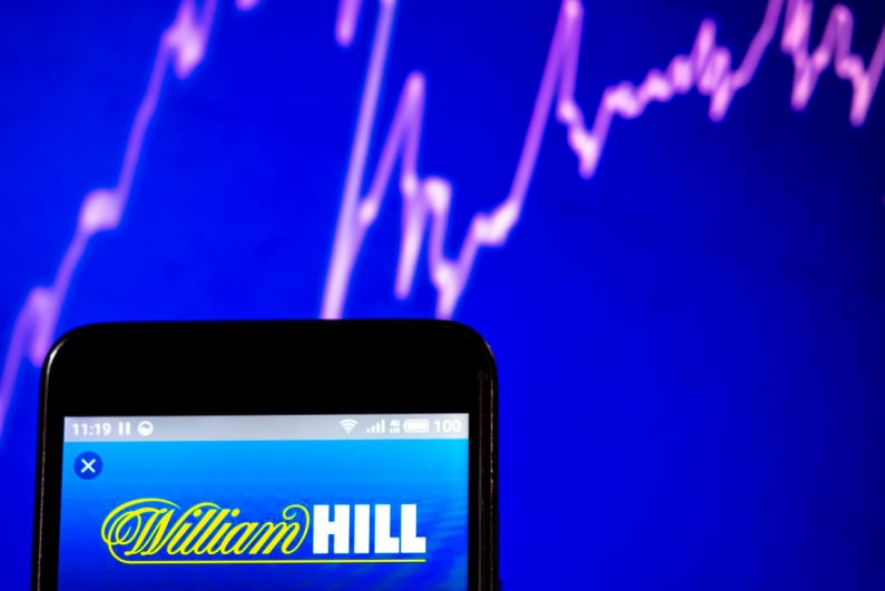 William Hill logo with graph behind