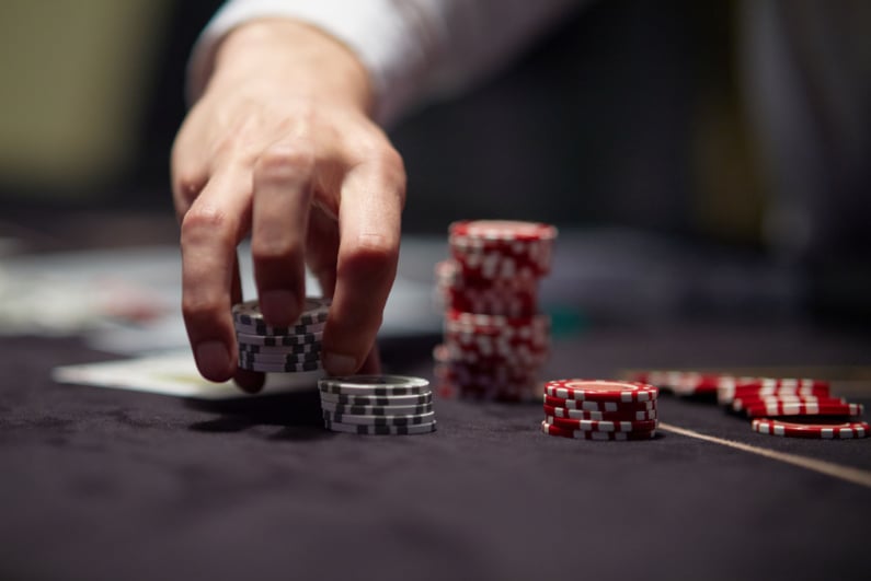 Man with poker chips