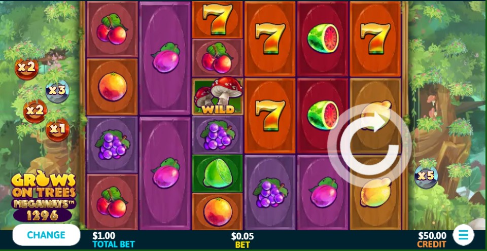 Grows on Trees Megaways slot reels by Slot Factory