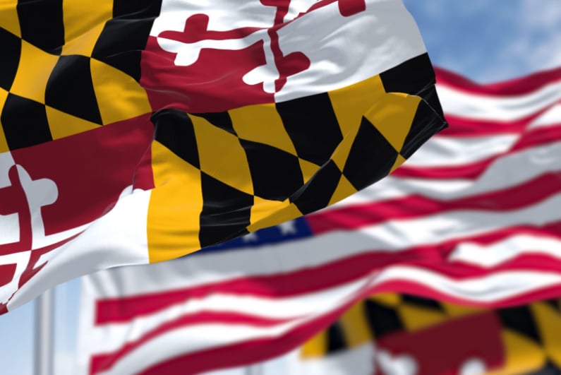 Flag of Maryland and the United States