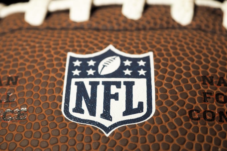 NFL logo on a football