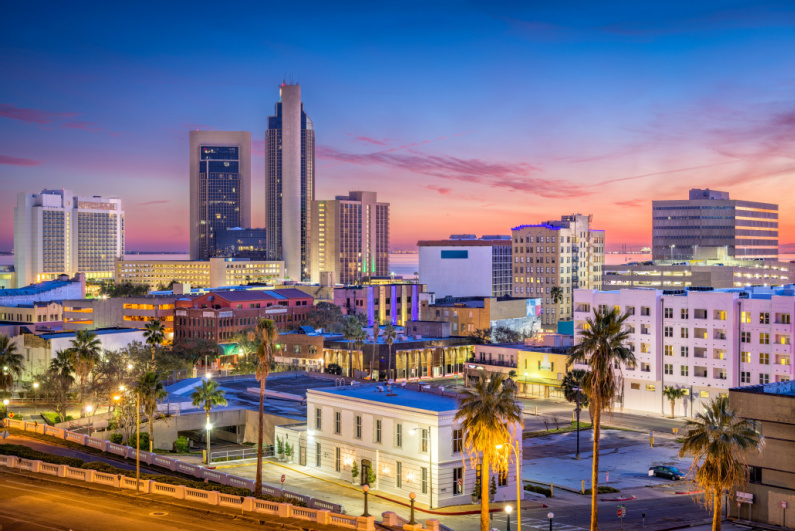 Corpus Christi skyline in Texas