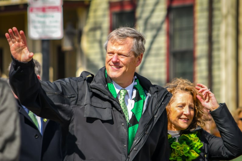 Charlie Baker with his wife