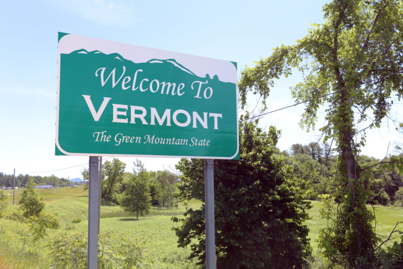 Welcome to Vermont road sign