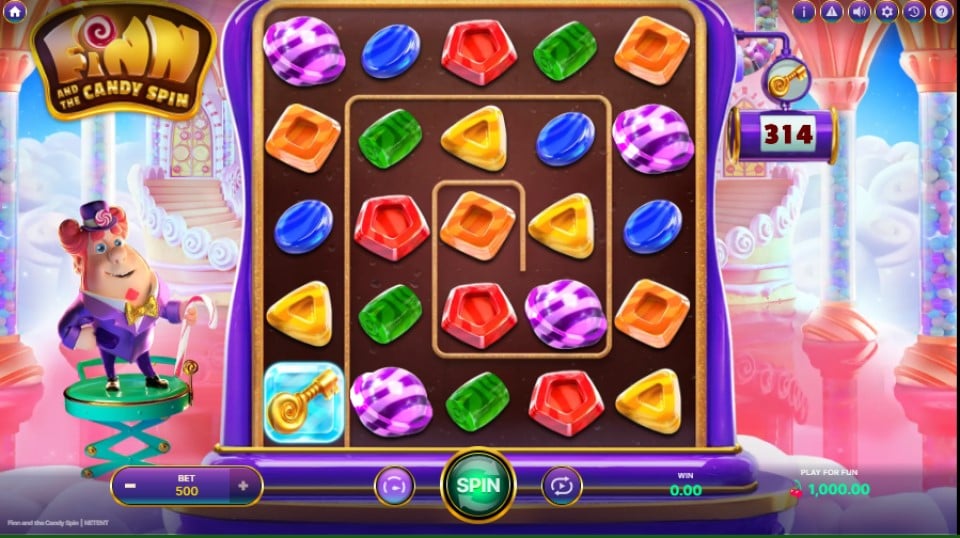 Finn and the Candy Spin slot reels by NetEnt