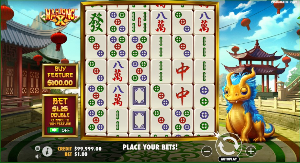 Mahjong X slot reels by Pragmatic Play