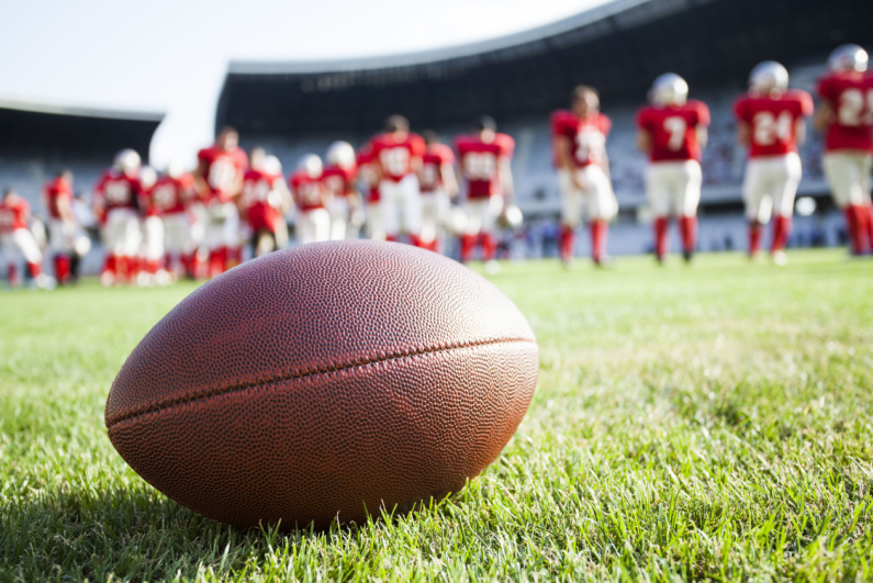 Football on the grass