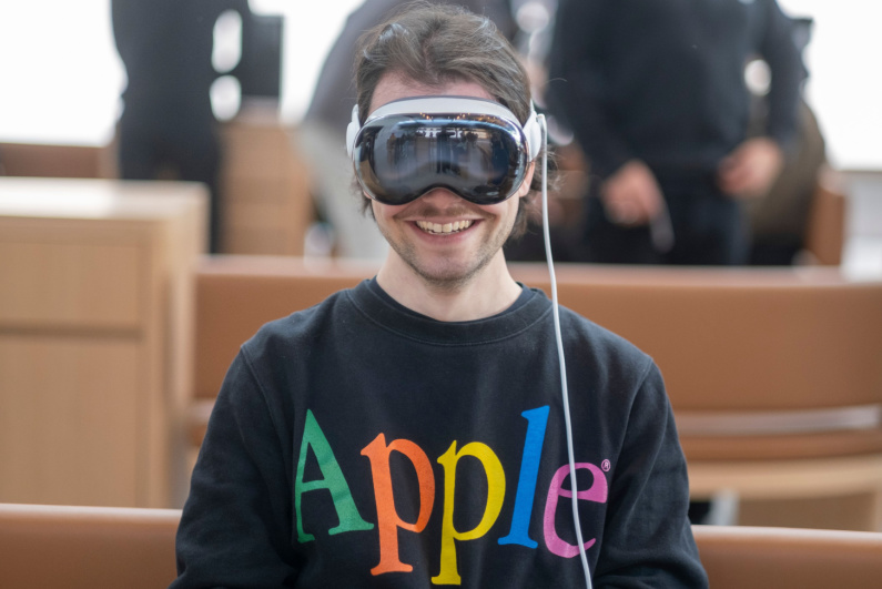 Person using Apple Vision Pro