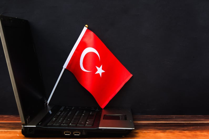 Turkish flag on laptop