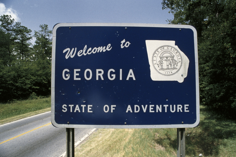 Welcome to Georgia highway sign