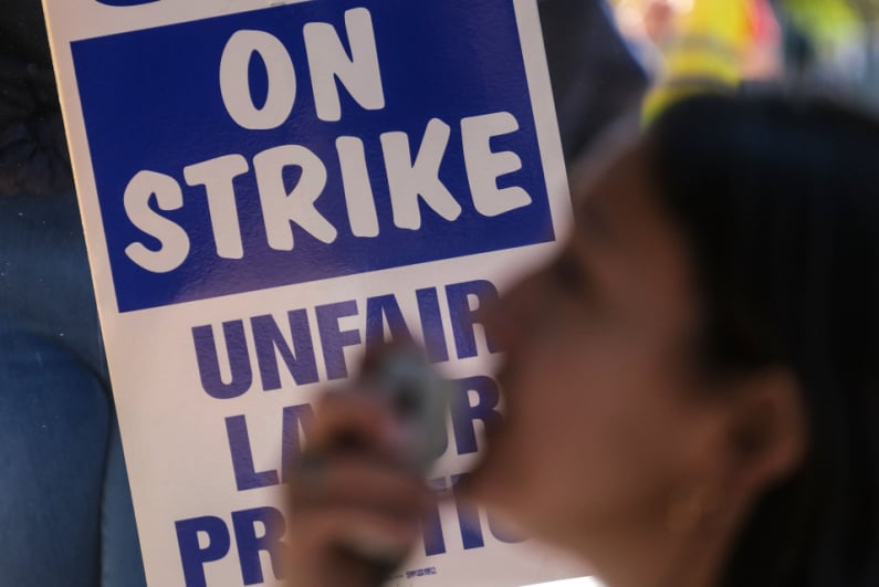 Workers strike