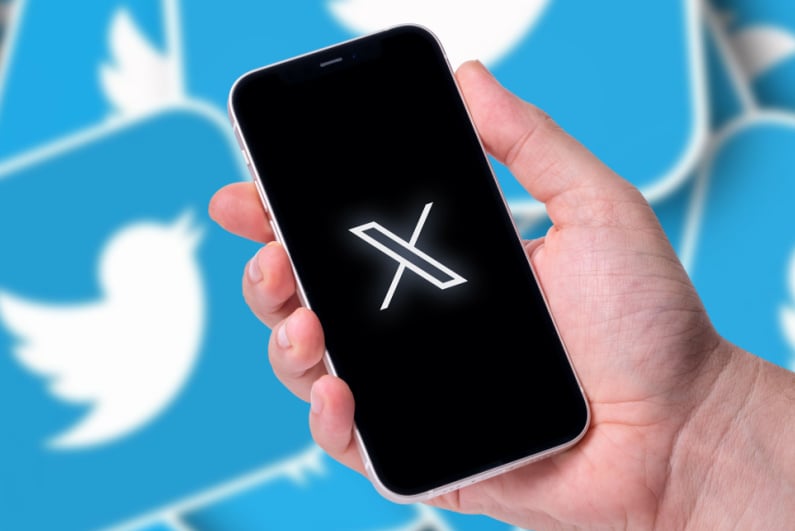 X logo on the phone