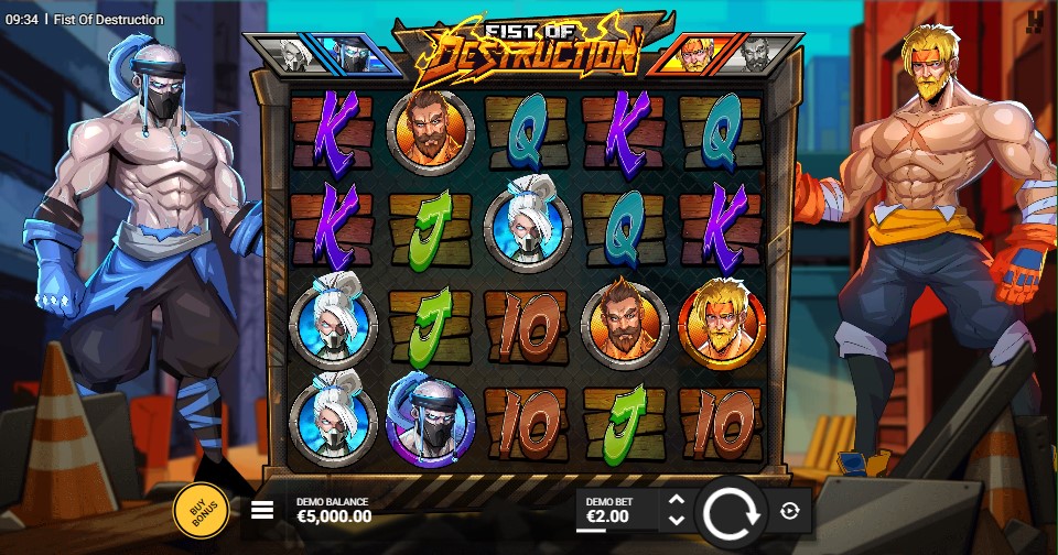 Fist of Destruction slot reels by Hacksaw Gaming - champion caller slots of nan week February 9 2024 