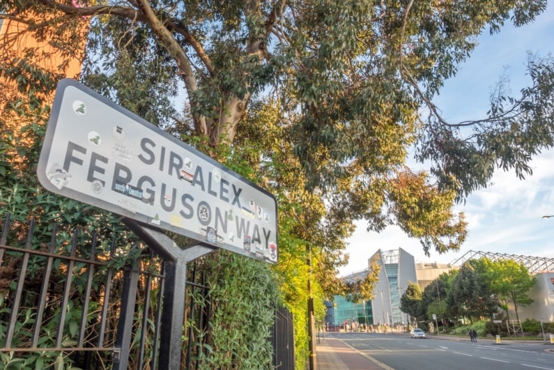 Sir Alex Ferguson Way sign