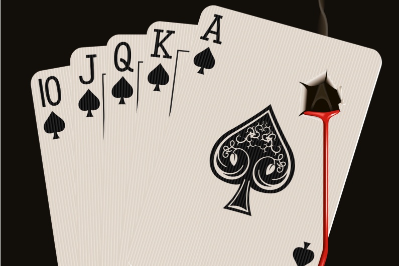 Bullet hole in cards
