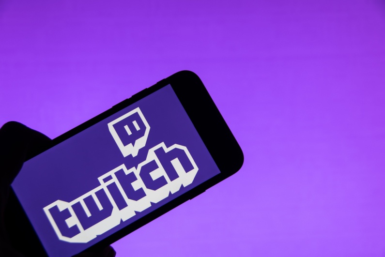 Twitch logo on phone