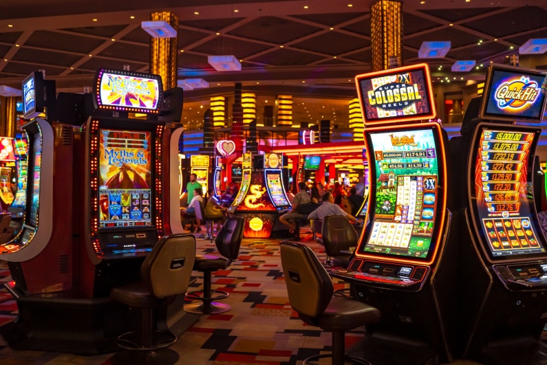 Slot machines in a casino