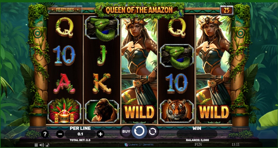 Queen of the Amazon online slot reels by Spinomenal