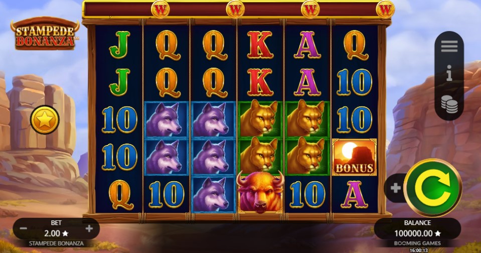 Stampede Bonanza slot reels Booming Games - best new online slots of the week April 12 2024