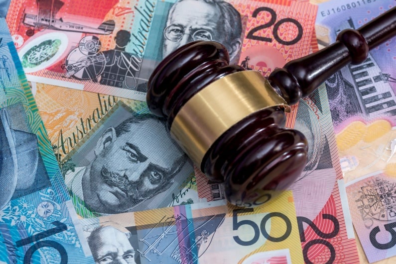 Gavel and Australian money