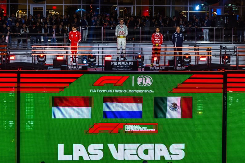 Las Vegas Grand Prix podium
